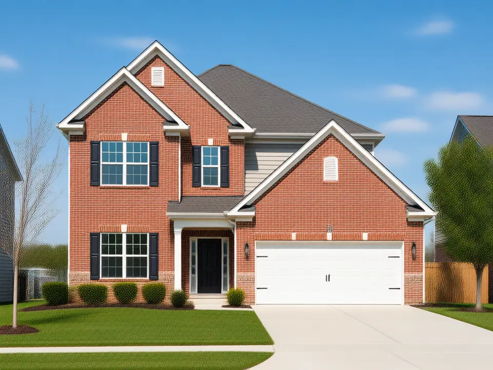 Example image: new charcoal shingle roof on a brick home